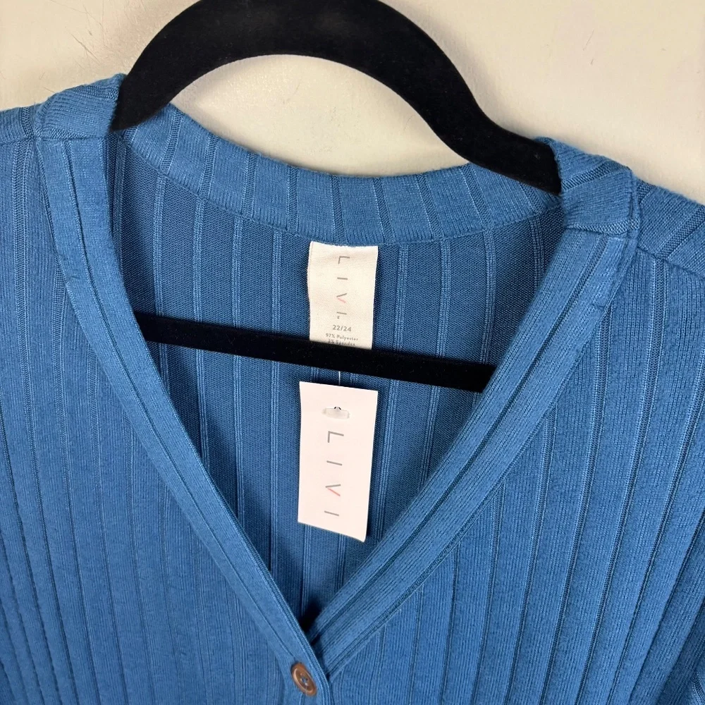 Lane Bryant LIVI Ribbed Hacci Midi Cardigan NWT Size 22/24